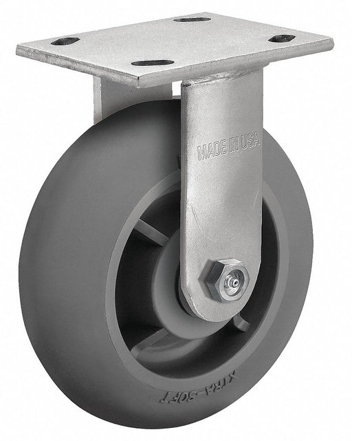 Plate Caster Rigid Rubber 9 1/2 H