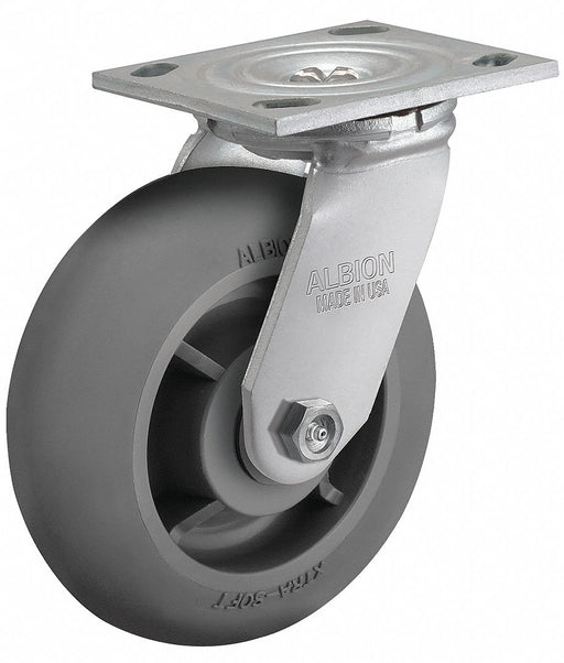 Plate Caster Swivel Rubber 9 1/2 H