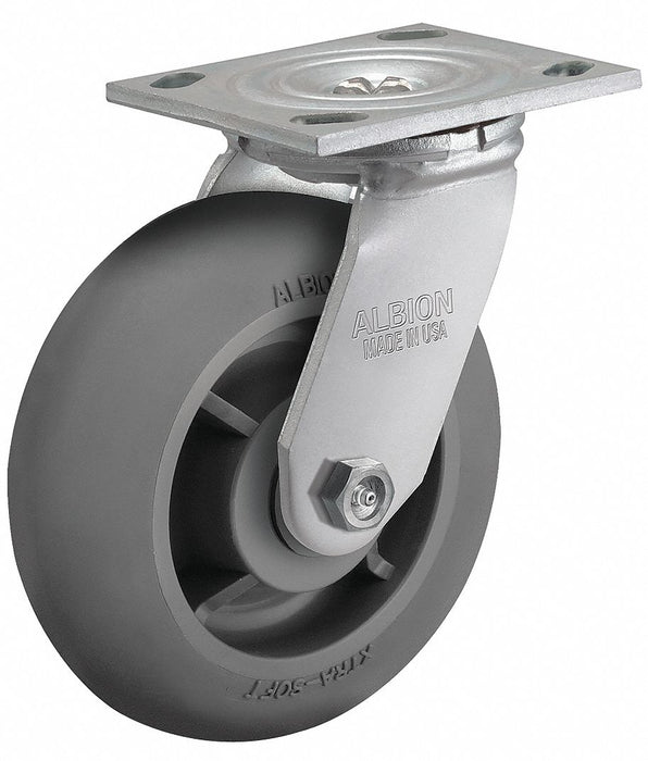 Plate Caster Swivel Rubber 7 1/4 H