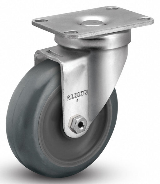 Plate Caster Swivel Rubber 5 1/8 H