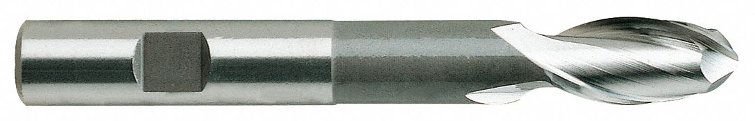 Ball End Mill Single End 1/8 HSS