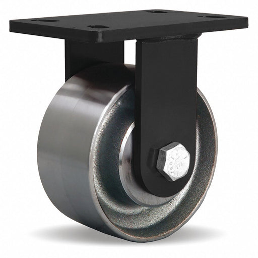 Plate Caster Rigid Steel 7 1/2 H