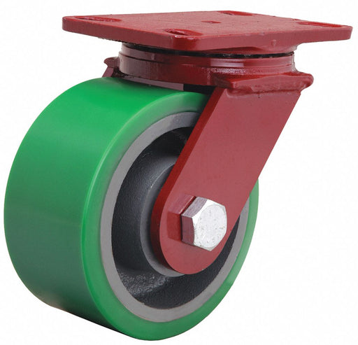 Plate Caster Swivel Polyurethane 7 1/2 H