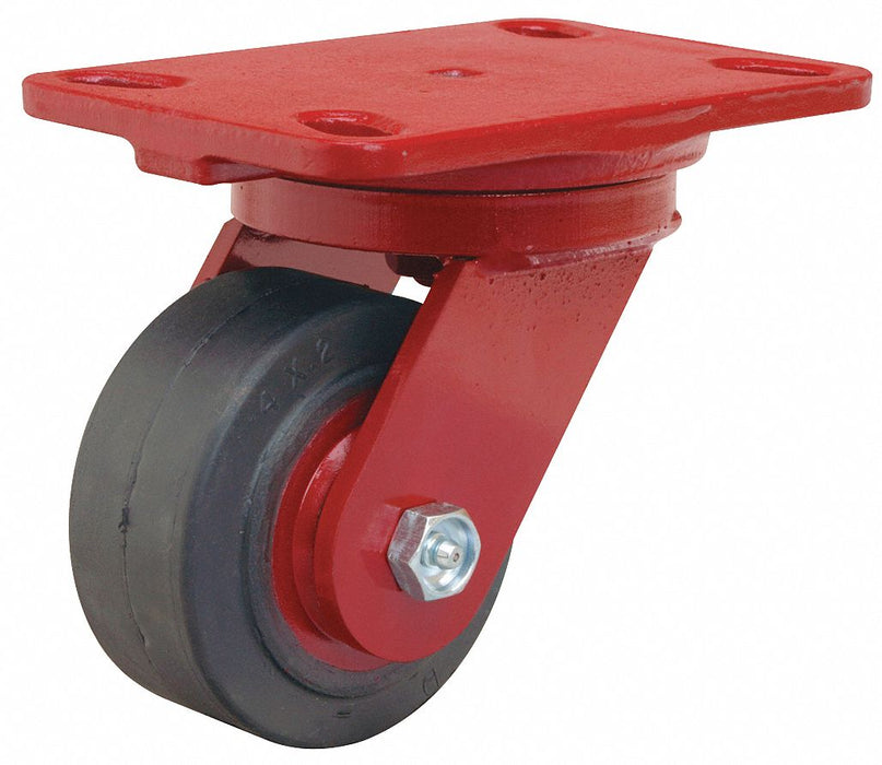 Plate Caster Swivel Rubber 5 5/8 H