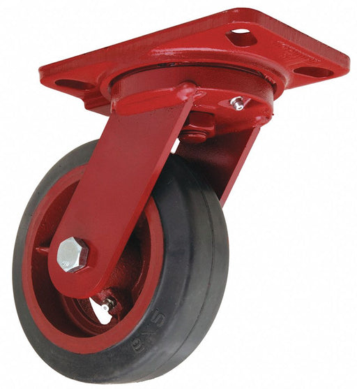 Plate Caster Swivel Rubber 7 3/4 H
