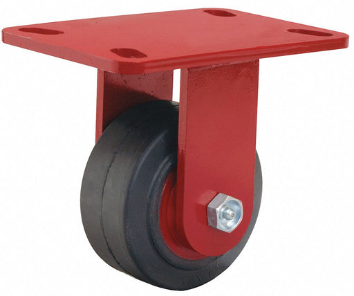 Plate Caster Rigid Rubber 5 5/8 H