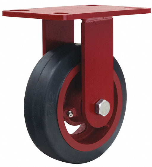 Plate Caster Rigid Rubber 7 3/4 H