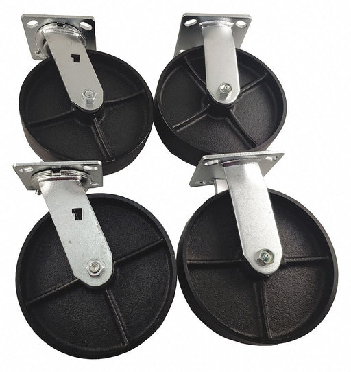 Plate Casters Rigid Swivel 9 1/2 H PK4