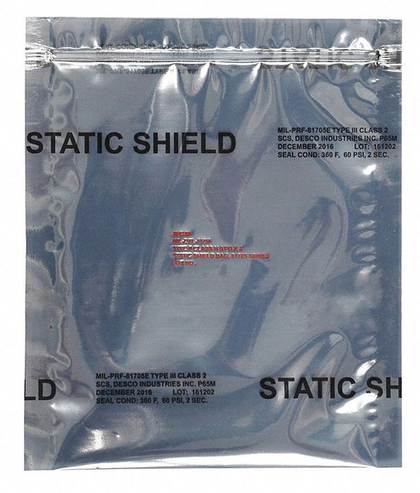 Static Shielding Bag Silver 18 W PK100