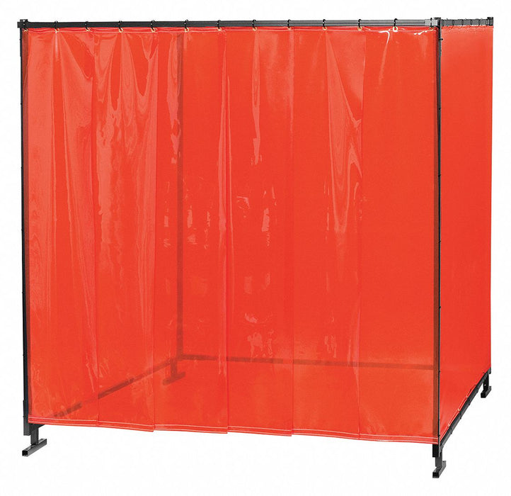 Welding Booth 8 ft W 6 ft H Orange