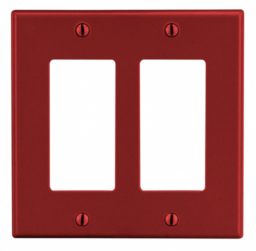 Rocker Wall Plate Stnd Red 2Gng Smth Stn