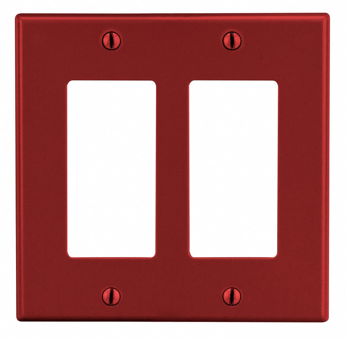 Rocker Wall Plate Stnd Red 2Gng Smth Stn