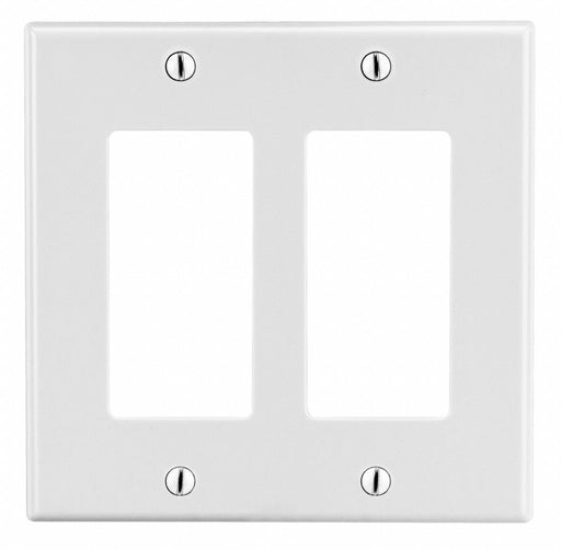 Rocker Wall Plate Stnd Wht 2Gng Smth Stn