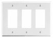 Rocker Wall Plate Stnd Wht 3Gng Smth Stn