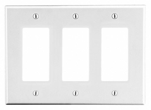 Rocker Wall Plate Stnd Wht 3Gng Smth Stn