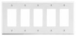 Rocker Wall Plate Stnd Wht 5Gng Smth Stn