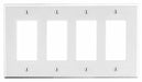 Rocker Wall Plate Stnd Wht 4Gng Smth Stn