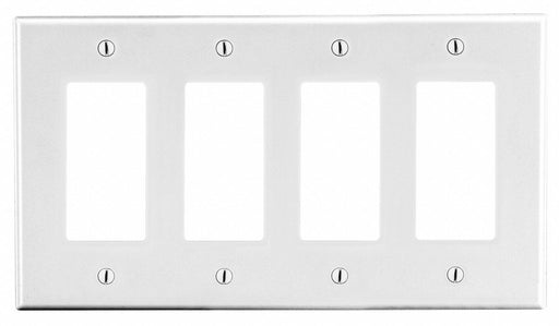 Rocker Wall Plate Stnd Wht 4Gng Smth Stn