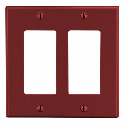 Rocker Wall Plate Mid Red 2Gng Smth Stn