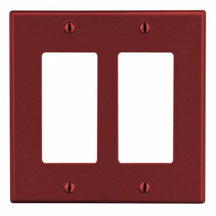 Rocker Wall Plate Mid Red 2Gng Smth Stn