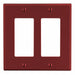 Rocker Wall Plate Mid Red 2Gng Smth Stn