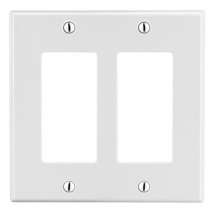 Rocker Wall Plate Mid Wht 2Gng Smth Stn