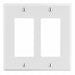 Rocker Wall Plate Mid Wht 2Gng Smth Stn