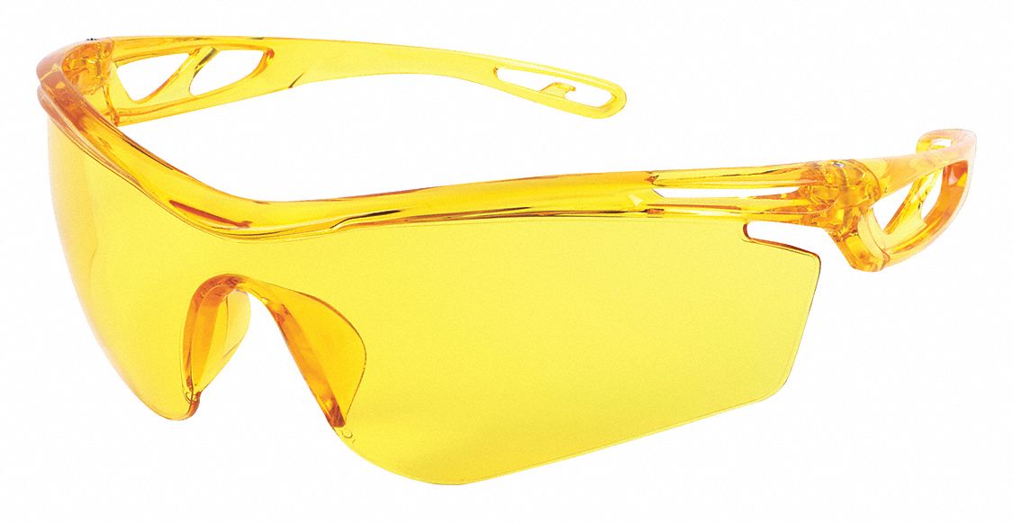Safety Glass Amber Lens Half-Frame