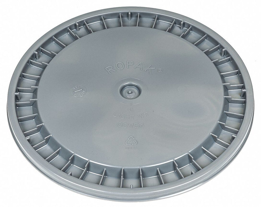Pail Lid 12.25 in OD Plastic Gray