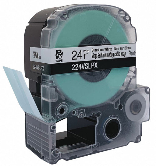 Cartridge Label Black on Wht/Clear 1 W