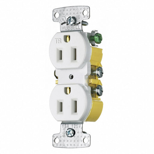 Receptacle 125VAC White Flush Mounting