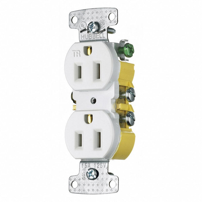 Receptacle 125VAC White Flush Mounting