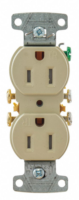 Receptacle 125VAC Ivory Flush Mounting