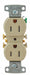 Receptacle 125VAC Ivory Flush Mounting