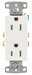 Receptacle 125VAC White Flush Mounting