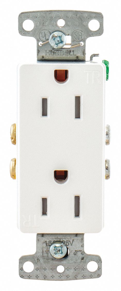 Receptacle 125VAC White Flush Mounting