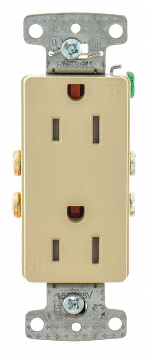 Receptacle 125VAC Ivory Flush Mounting