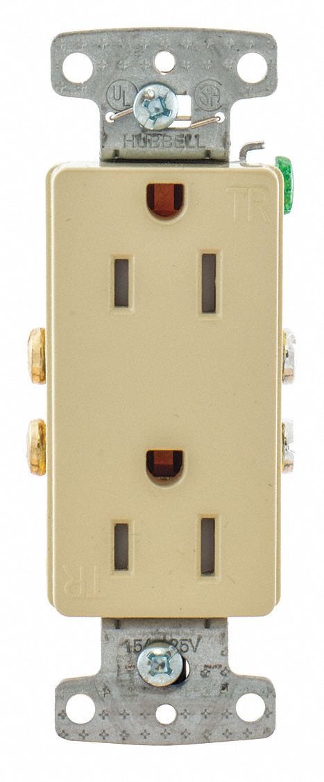 Receptacle 125VAC Ivory Flush Mounting