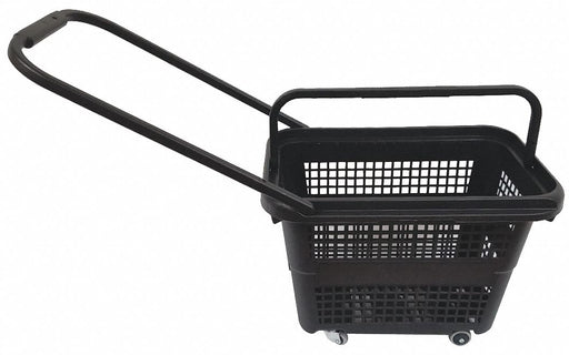 Rolling Hand Basket PP Black 14 11/64 in