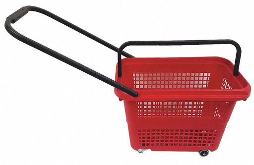 Rolling Hand Basket PP Red 14 11/64 in