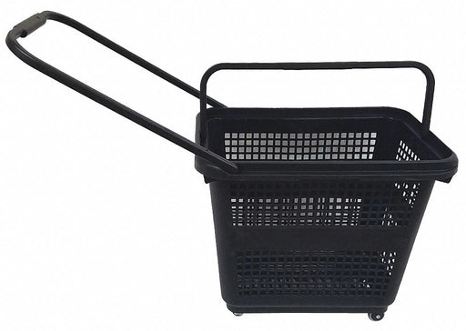 Rolling Hand Basket PP Black 18 1/2 in