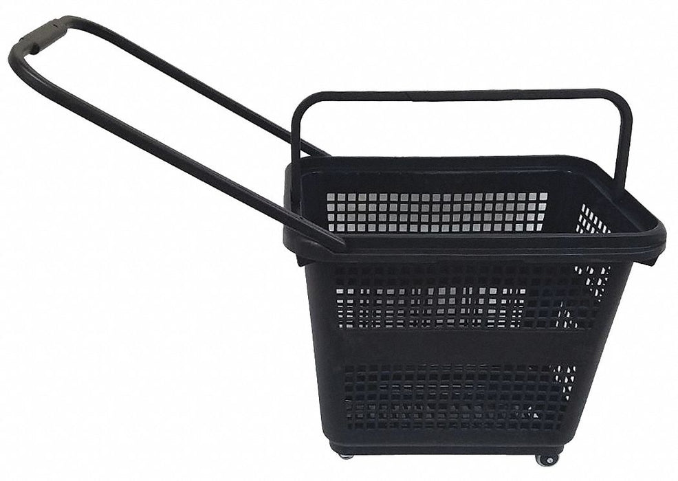 Rolling Hand Basket PP Black 18 1/2 in