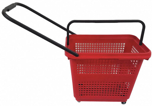 Rolling Hand Basket PP Red 18 1/2 in