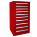 K3770 ModDrwrCab 59.25 x30 x28 Red 10Drwr