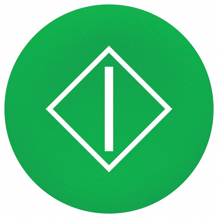 Push Button Head Marked 22mm Green