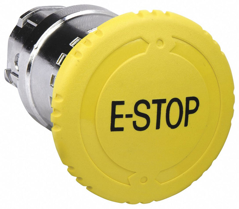 Mushroom Head Push Button Yellow 22mm