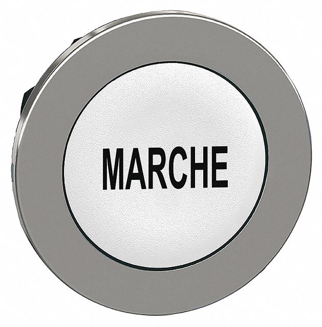 Push Button Head Marked 30mm White