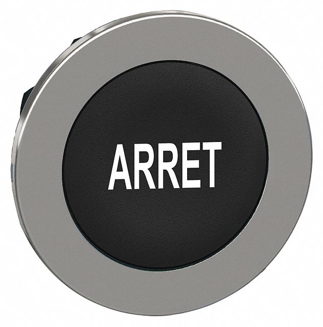 Push Button Head Marked 30mm Black