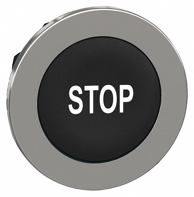 Push Button Head Marked 30mm Black