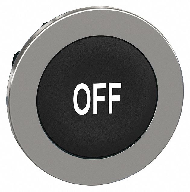 Push Button Head Marked 30mm Black